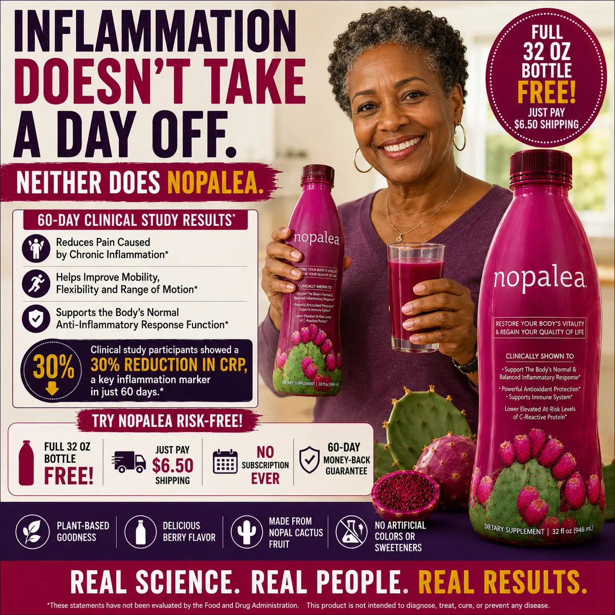 Nopalea ad — inflammation doesn't take a day off.